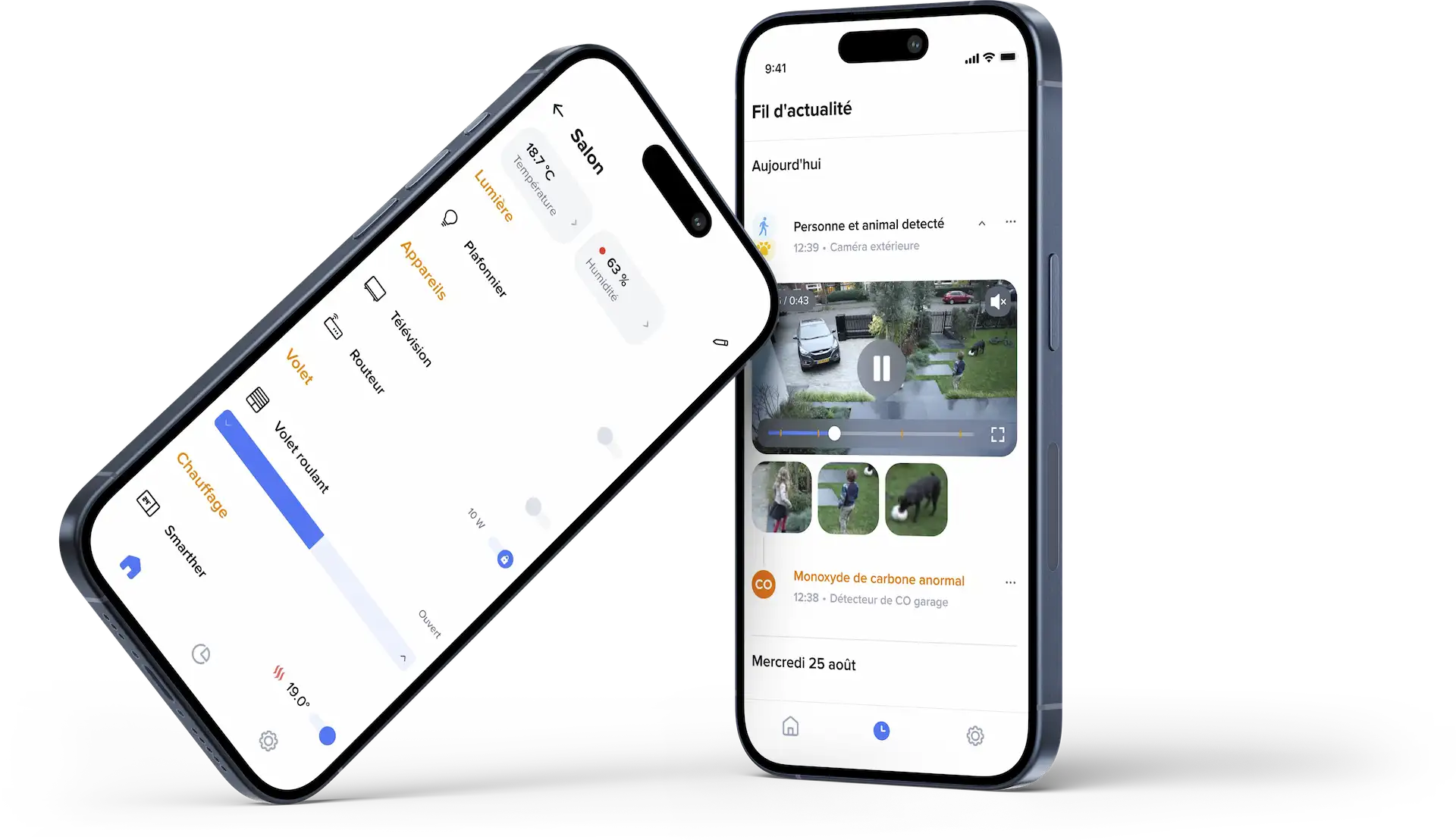 Mockup de l'application de domotique Netatmo.